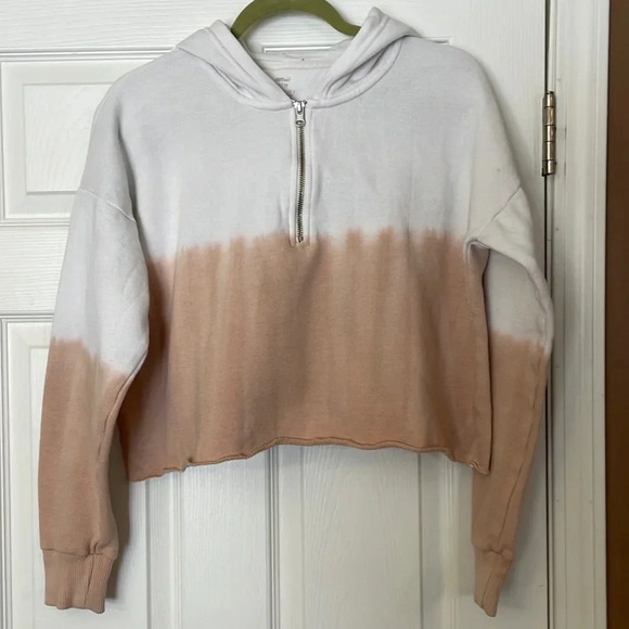 aerie Sweaters - Aerie Ombré Cropped 1/4 Zip‎ Hoodie XS